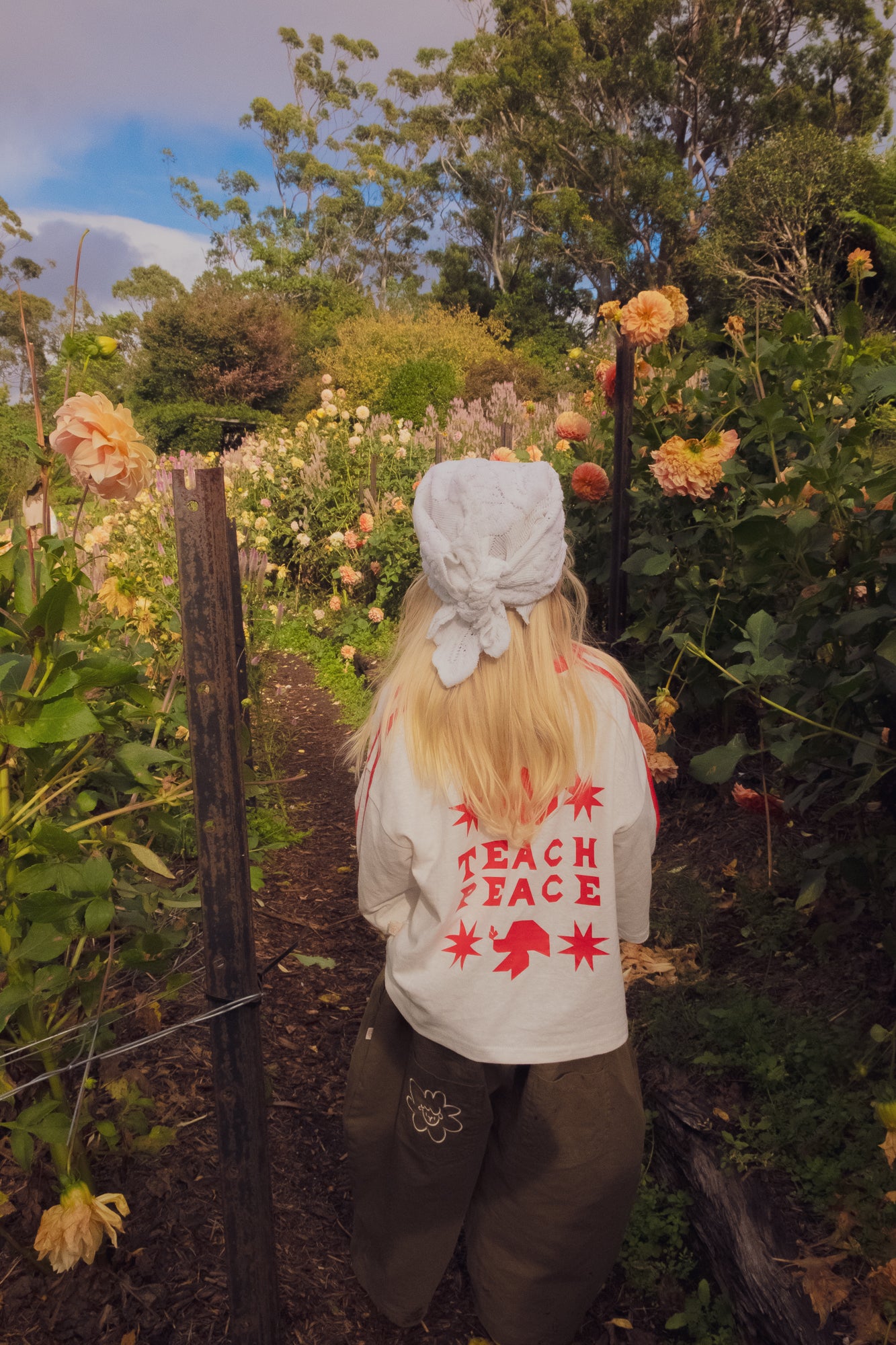 Teach Peace Tee - Candy Apple